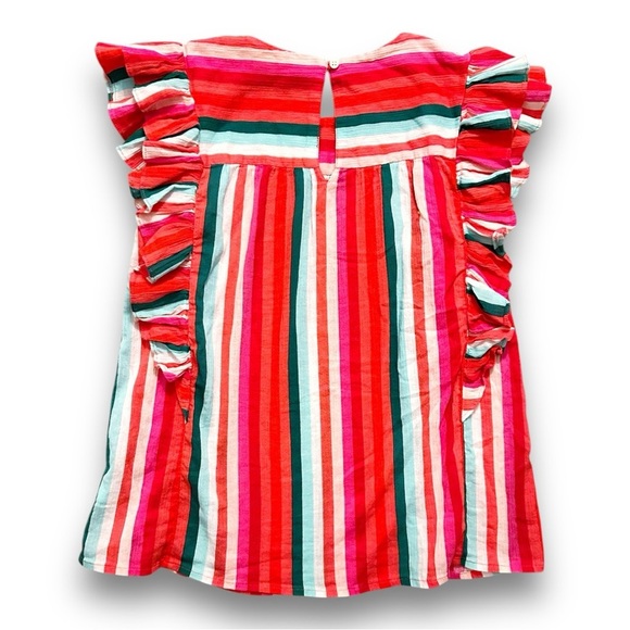 Crewcuts | Striped Ruffle Trimmed Cotton Top (16) - Picture 3 of 6